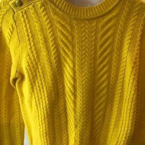 Jcrew yellow cable knit sweater